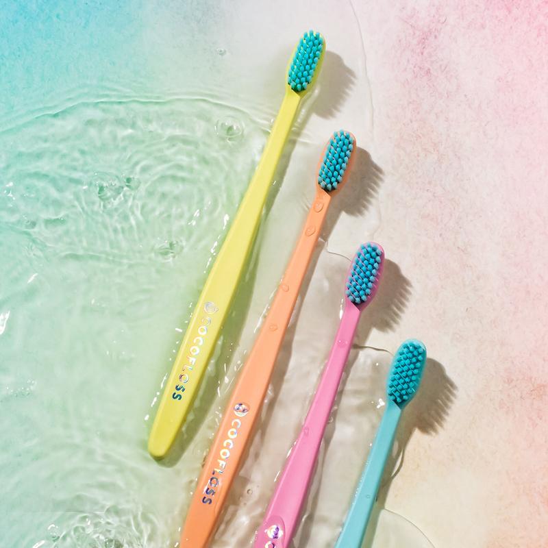 Cocofloss Cocobrush, Ultra-Soft Manual Toothbrush, Dentist-Designed, Gentle on Gums, Made from Recycled Plastic