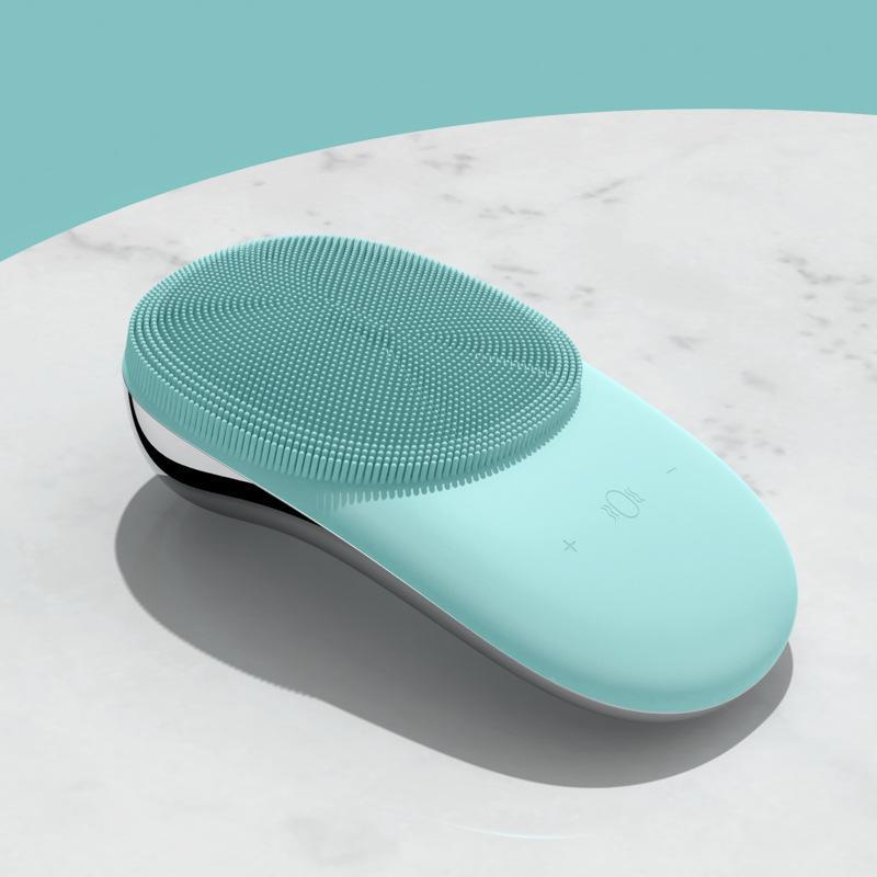 Facial Cleansing Brush, Sonic Scrubber Made with Ultra Hygienic Soft Silicone, Waterproof Sonic Vibrating Face Brush for Deep Cleansing, Gentle Exfoliating and Massaging Multifunction Face Cleaning Face Cleaning, Relieve Fatigu Comfort