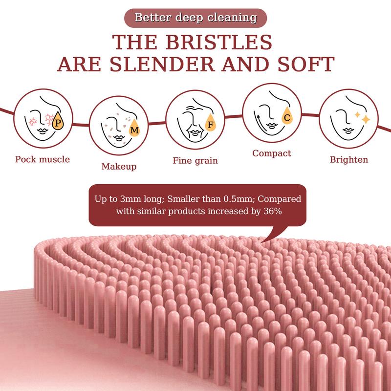 Facial Cleansing Brush, Sonic Scrubber Made with Ultra Hygienic Soft Silicone, Waterproof Sonic Vibrating Face Brush for Deep Cleansing, Gentle Exfoliating and Massaging Multifunction Face Cleaning Face Cleaning, Relieve Fatigu Comfort