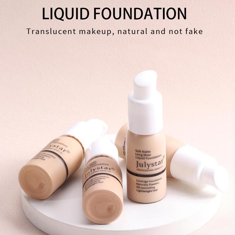 Soft Matte Long Lasting Foundation, Lightweight Feel Oil Control Foundation, Natural Concealing Liquid Foundation, Full Coverage Makeup Cream