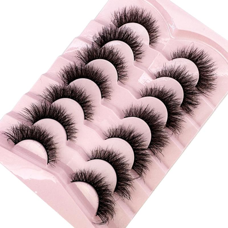 Mink Lashes Natural Look False Eyelashes Wispy Cat Eye Lashes Fluffy 3D Mink Lashes Natural Fake Lashes Strip Lashes Pack 7Pairs HBZGTLAD