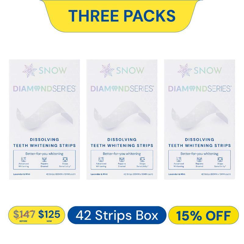 3PACKS!!! SNOW Diamond Teeth Whitening Strips | Gentle & Enamel Safe White Strips for Teeth Whitening | at-Home Dental Hygiene & Tooth Care for a White Smile