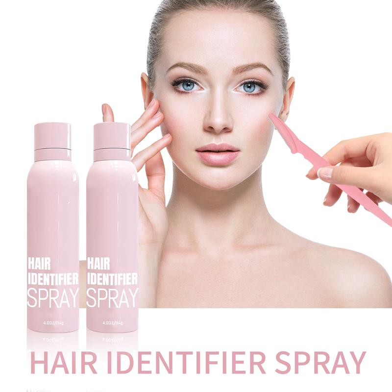 Hair Identifier Spray (120ml, aluminum can)- Precision Facial Razor Set for Smooth Skin, Enhanced Visibility, and Skincare Absorptio - Non-Comedogenic