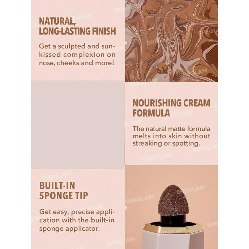 Sun Sculpt Cool Toned Liquid Contour Stick Long Lasting Cream Bronzer Makeup - Soft Tan Applicator Blend Cosmetic Gel