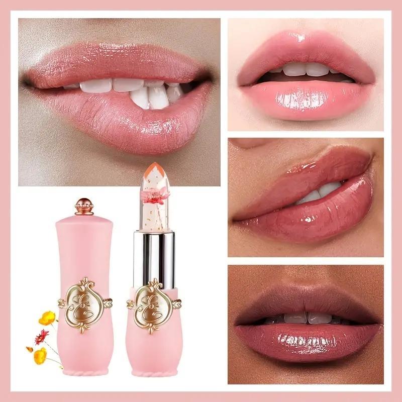 Temperature Change Lipstick Set, 6 Counts set Moisturizing Jelly Flower Lipstick, Hydrating Lip Balm, Suitable for All Occasions Lip Makeup, Skin Care Products, Makeup Set, Christmas Gift