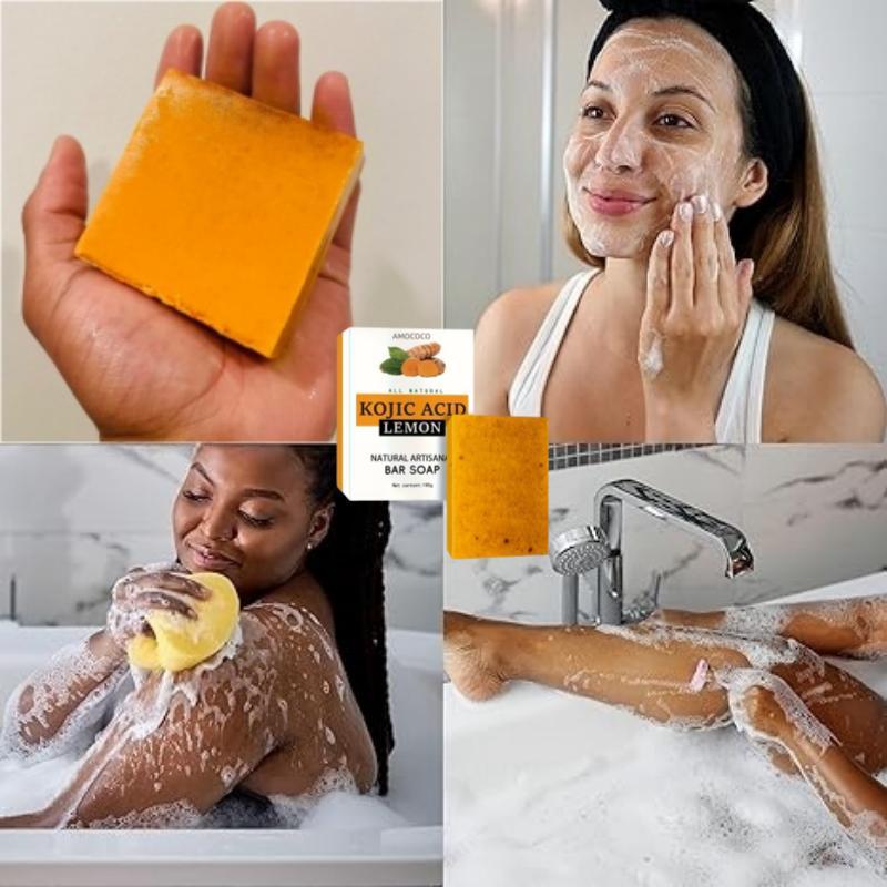 3pcs Turmeric soap+1pc Turmeric Massage Oil and  for cleansing and moisturizing Moisturizer Skincare Nourishing Oil Control Body Care Hydrating Set Moisture Cleanser Body Wash