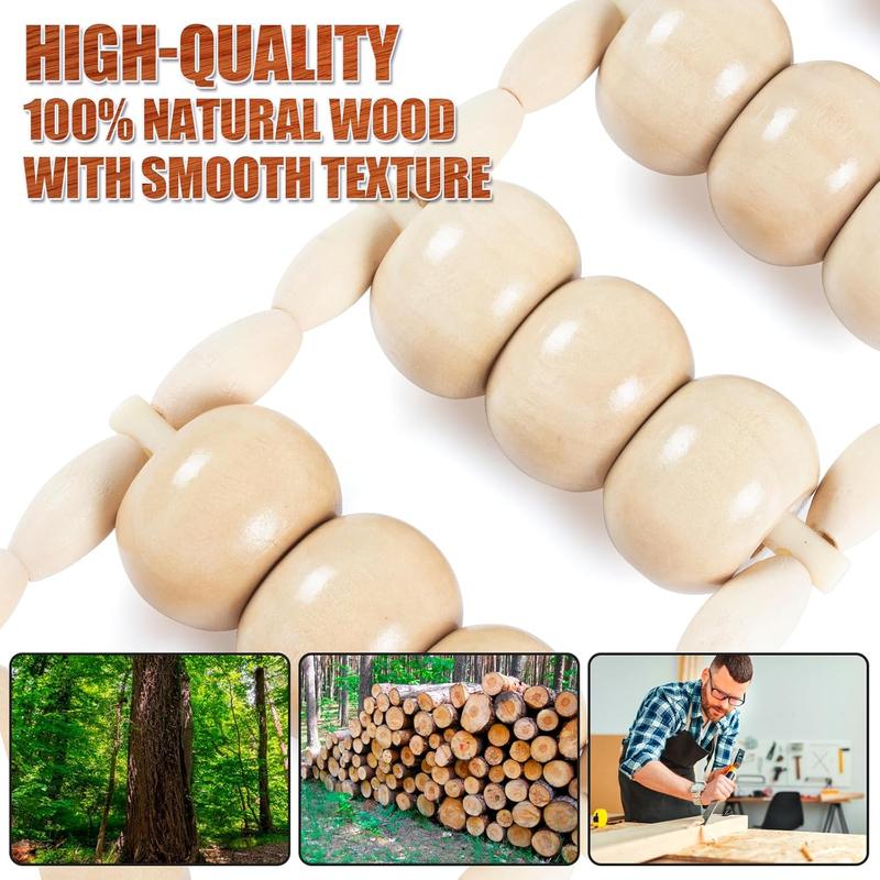 Wood Therapy Massage Tools,Back Wooden Massage Roller Rope Tool Maderoterapia Kit Professional Cellulite Massager for Body Shaping, Contouring,Back Neck Leg Muscle Relief