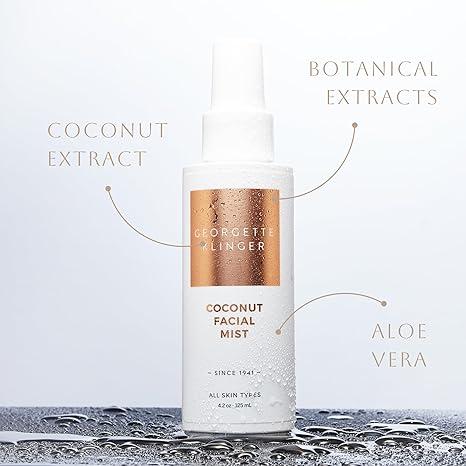 Coconut Facial Mist - Hydrating, Long-Lasting Makeup Setting Spray with Moisturizing Antioxidants for Dewy Matte Face, Protects and Plumps Dehydrated Skin - 4.2 oz