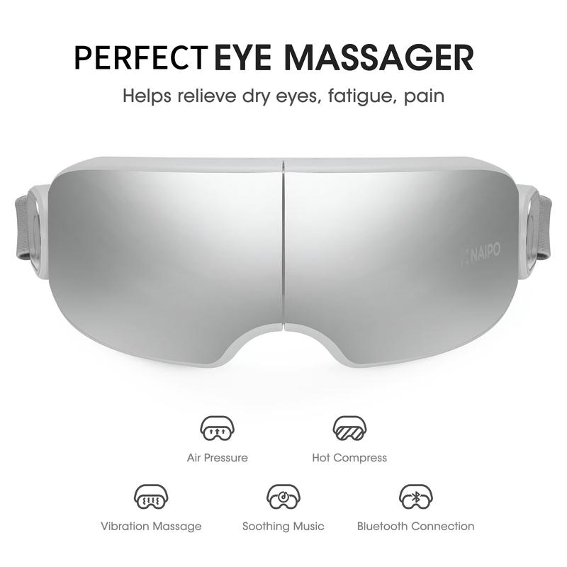 Eye Massager, Christmas Birthday Gifts, Intelligent Eye Massager, Wireless, Portable Eye Care with Heat, Vibration & Bluetooth Music