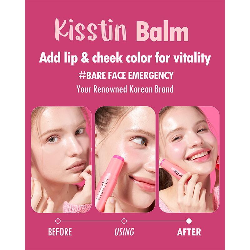 KAHI Multi Balm Stick + KAHI Kisstin Pink Face Balm Moisturizer Lip and Check Stick - All-in-One Lip Balm Cream Neck Cream Make Up  (0.32 oz)