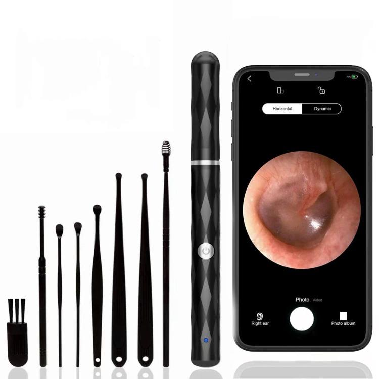 Ear Wax Removal Tool with Camera and Light - 1080P Ear Cleaner Kit for iOS & Android, Includes 6 Spoons for Safe and Effective Cleaning.  FSA HSA Eligible, Perfect Ear Cleaning Solution in Sleek Black Design!