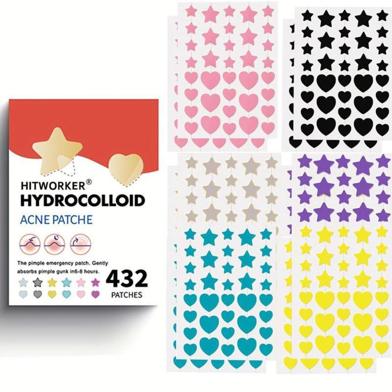 Star & Heart Hydrocolloid Acne Patches – 432 Count | Easy-Peel Acne Stickers for Fast Blemish Care | Cute, Gentle Skin Care for All Skin Types Redness Sensitive Skin Repair