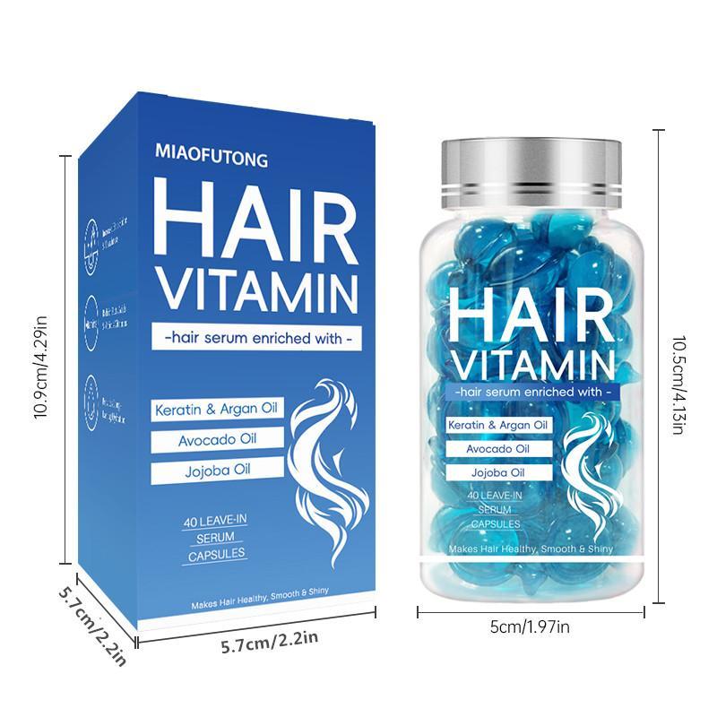 Hair Vitamin Capsule, 40pcs box Moisturizing Hair Serum for Women & Men, Deep Moisturizing Hair Care Product for Daily Use, Christmas Gift