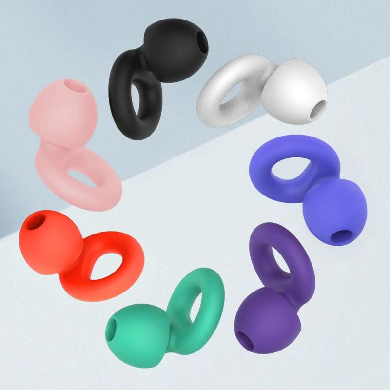 Silicone Ear Plugs with Box Reusable, 3 Pairs Ear Tips XS S M L For Swim, Work, Motorcycle, Sleep