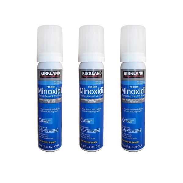 Kirkland Signature Minoxidil 5% Foam for Men Hair Regrowth Treatment, 1 to 6 Months, Hair Care Comfort, Regrowth Solution