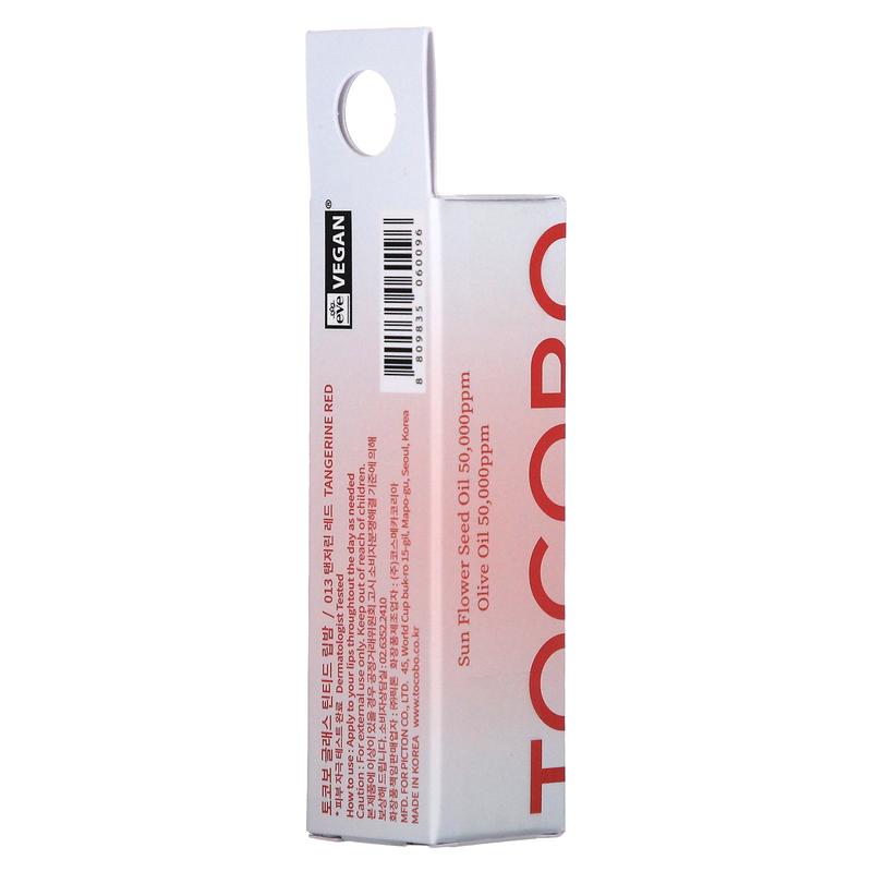 Tocobo Glass Tinted Lip Balm, 013 Tangerine Red, 0.12 oz (3.5 g)