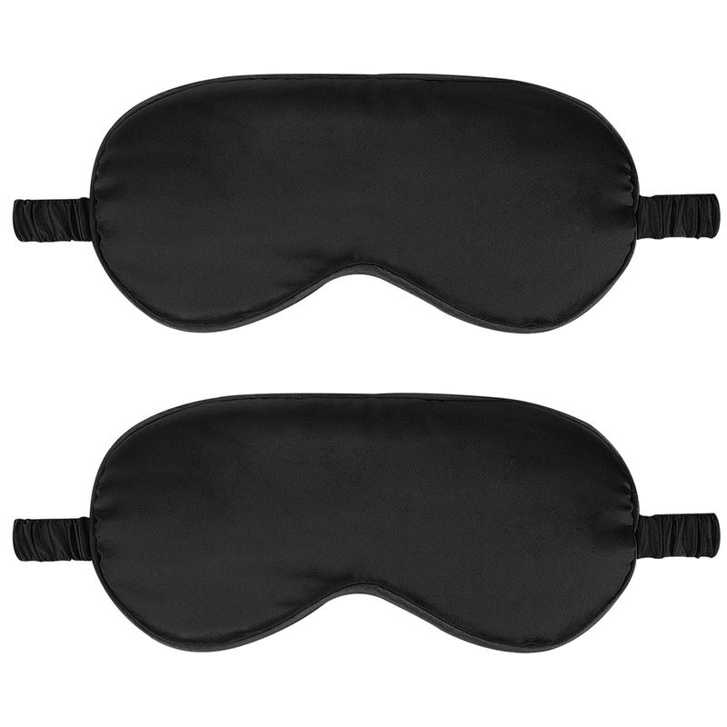 2pcs Satin Sleep Eye Masks, Elastic Blackout Eye Masks, Eye Covers For Travel & Nap