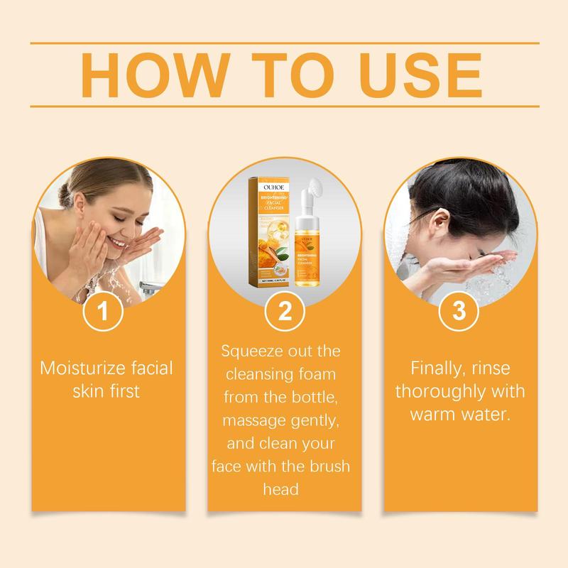 Turmeric Brightening Facial Cleanser, 1 Box 2 Boxes Gentle Cleansing Facial Skin Care Product, Moisturizing Facial Skin Care Product for Women & Men