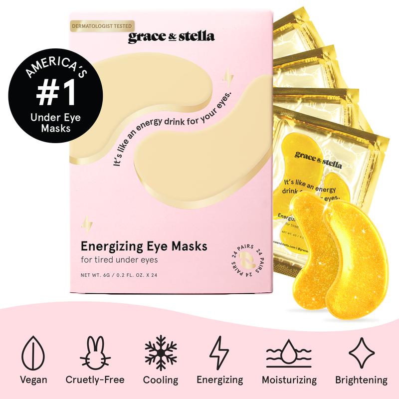 grace & stella under eye patches masks for dark circles, puffy eyes, wrinkles Gel Glycerin