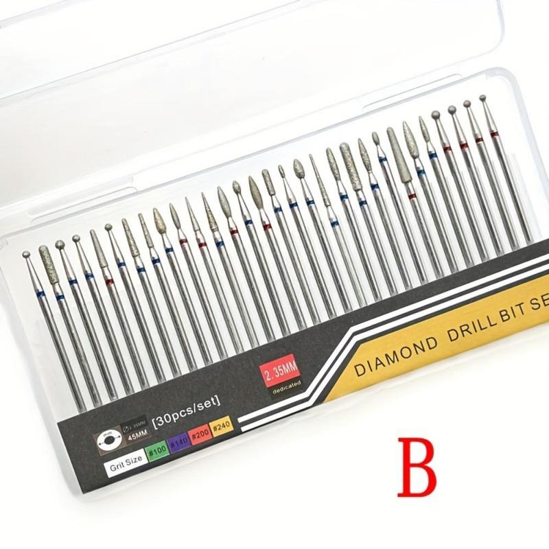 Nail Carbide Drill Bits Set, 30pcs set Professional Electric Rotary Manicure Machine Accessories, DIY Nail Art Tools