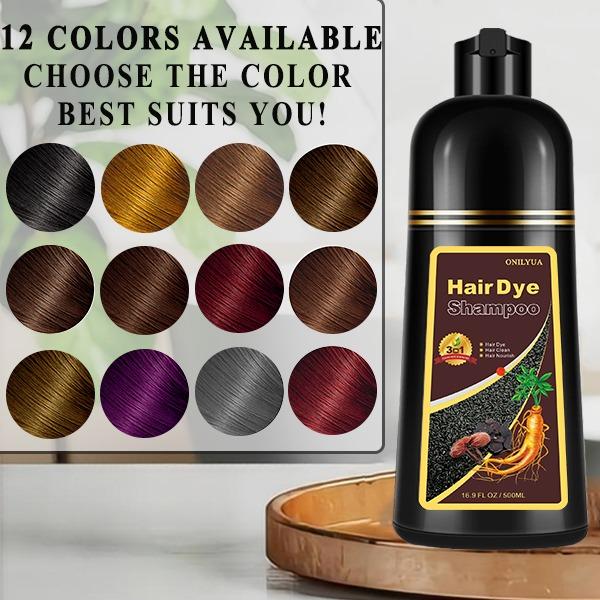 Blonde Brown Hair Dye Shampoo, 100%Covers Gray Hair, 3-in-1 Fast-Acting Long-Lasting Hair Dye Shampoo, 10-15 Minutes to Brown, Easy to Use at Home