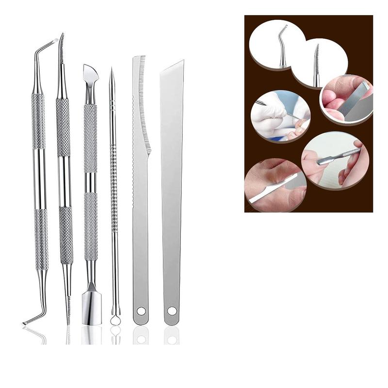 Manicure Pedicure Kit with Box, 6 Counts set Stainless Steel Durable Foot Nail Care Kit, Travel Nail Clipper Kit, Manicure Tools Grooming Kit