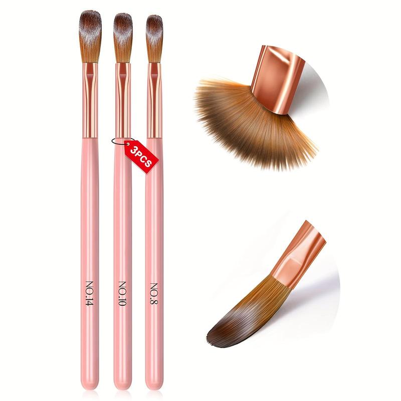 Professional Nail Art Brush Set for Nail Art Design, 3 Counts Nail Extension & 3D Carving Brush, Synthetic Bristle Pens for DIY Nail Art