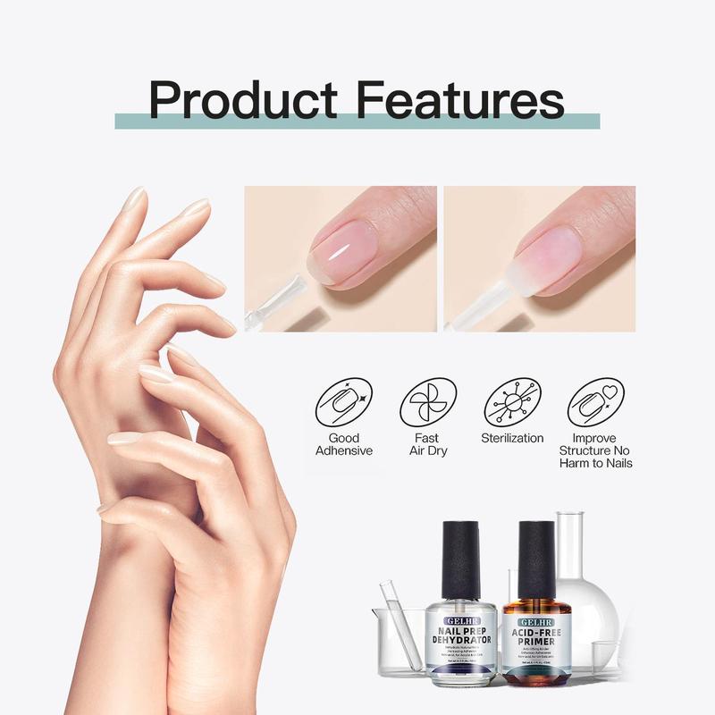 Nail Dehydrator & Primer, 2 Counts set Acid-free Natural Nail Dehydrator and Nail Primer Protein Bonding Acrylic Nail Kit , Gel Nail Polish, Professional Nail Art Supplies for Salons,  Gel Nail Polish