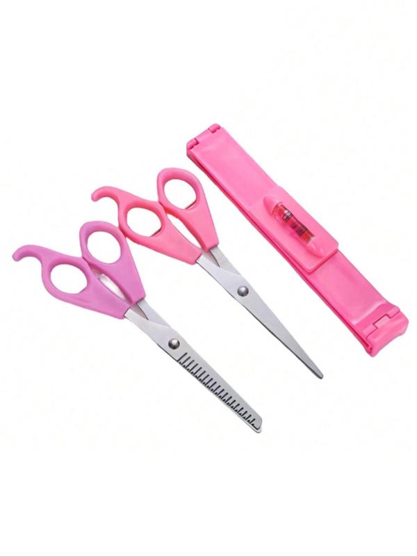 Minimalist Versatile Bangs Cutting Tool Set, 3pcs set Hair Scissors & Bangs Clips, Trendy Convenient Hair Styling Tool for Women & Men