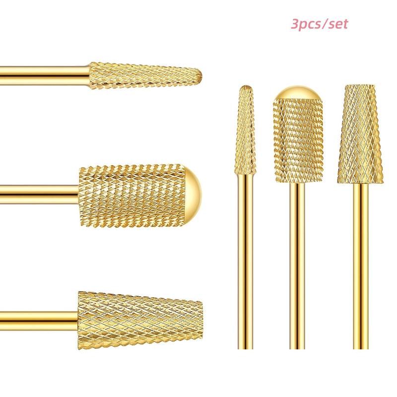 Nail Drill Bits Set, 3 Counts set Nail Drill Bit, Professional Manicure & Pedicure Tool for Home & Salon Use, Christmas Gift