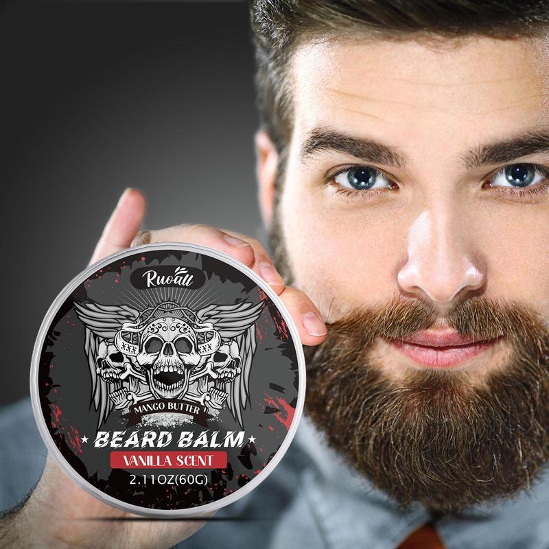 Mango Butter Beard Cream, Beard Strengthening & Softening Cream, Beard Care Product for Men, Moisturizing Beard Balm, Beard Shaping Cream