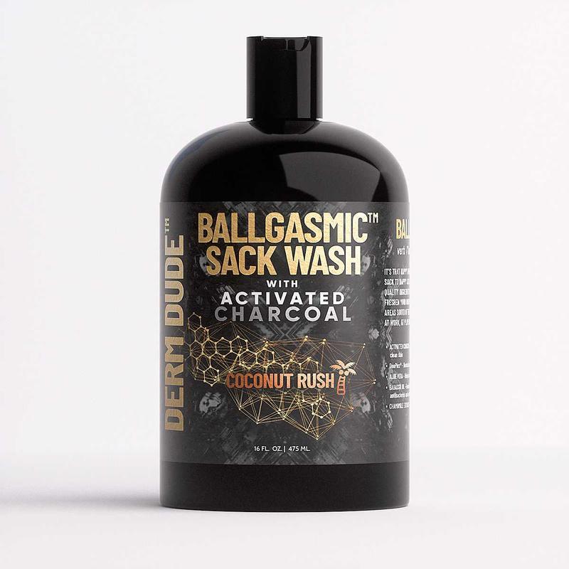 BallGasmic Ball Wash with Activated Charcoal – Men's Hygiene Cleanser, Coconut Scent, Aloe & Green Tea for Hydration and Skin Repair