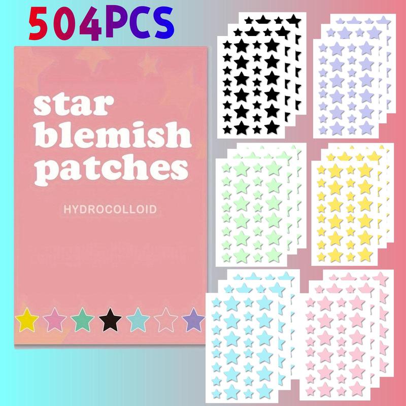 Star Shaped Acne Patches, 504pcs set Gentle Hydrocolloid Acne Cover Patches, Skin Care Products for Women & Men, Acne Treatment Products