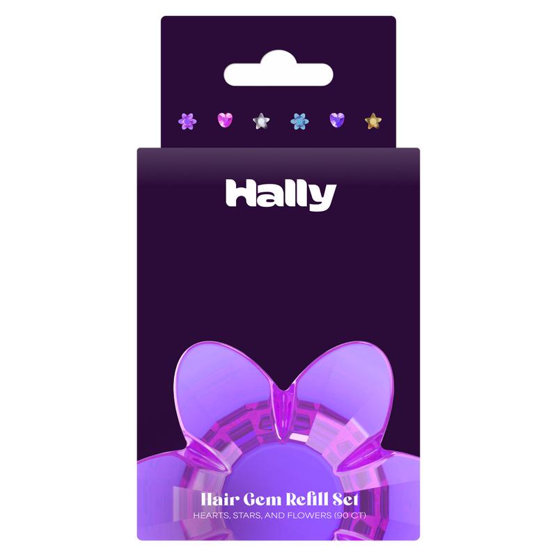 NEW Gem Refills: Hearts, Stars and Flowers Refill - Refill Your Gem Pen With 90 Fun Shapes - Hair Safe Adhesive - Suitable for All Hair Types