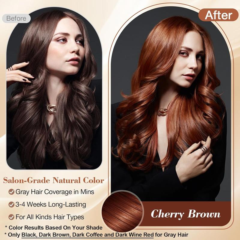 Cherry Brown Hair Dye Shampoo 3 in 1 with Argan Oil, Instant Hair Color Shampoo in Minutes, Salon-Quality & Long-Lasting Shampoo Hair Dye, Shampoo Para Canas Mujer, Easy to Use for Men Women 500ML Haircare