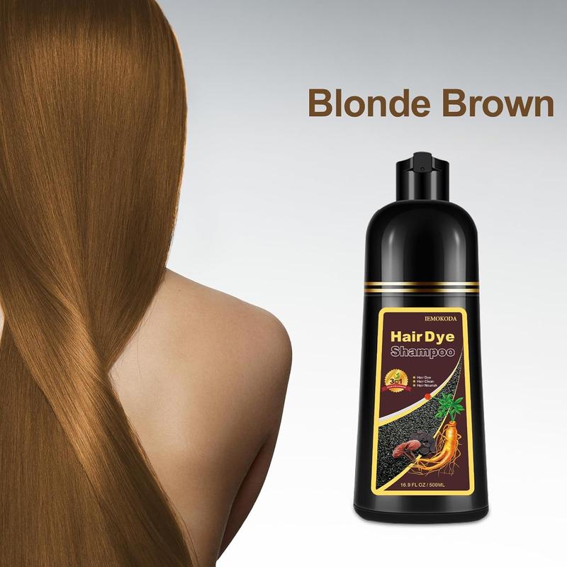 Instant Blonde Brown 3-in-1 Hair Dye Shampoo , Colors in 10-15 mins, 100% Coverage for All Hair Types,Haircare ,16,9Fl Oz 500ml