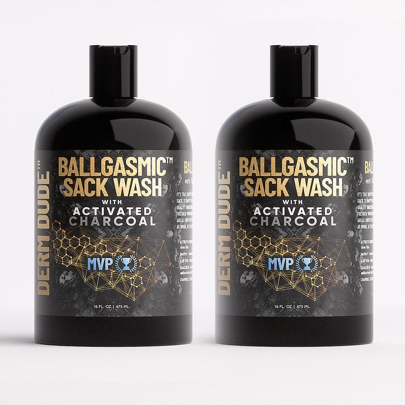 BallGasmic Ball Wash with Activated Charcoal – Men's Hygiene Cleanser, Coconut Scent, Aloe & Green Tea for Hydration and Skin Repair