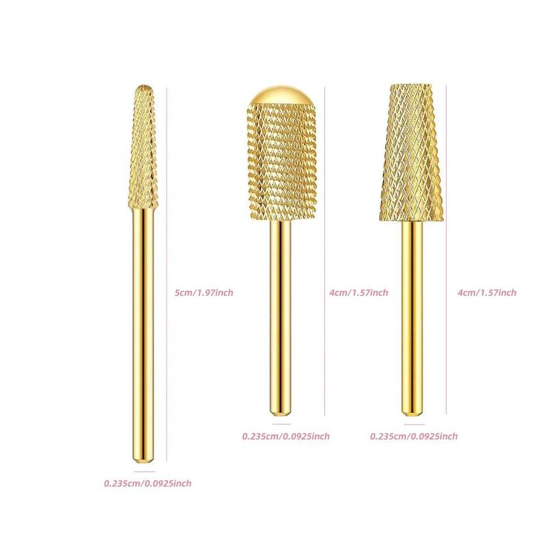 Nail Drill Bits Set, 3 Counts set Nail Drill Bit, Professional Manicure & Pedicure Tool for Home & Salon Use, Christmas Gift