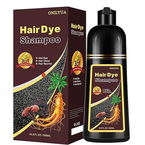 Blonde Brown Hair Dye Shampoo, 100%Covers Gray Hair, 3-in-1 Fast-Acting Long-Lasting Hair Dye Shampoo, 10-15 Minutes to Brown, Easy to Use at Home