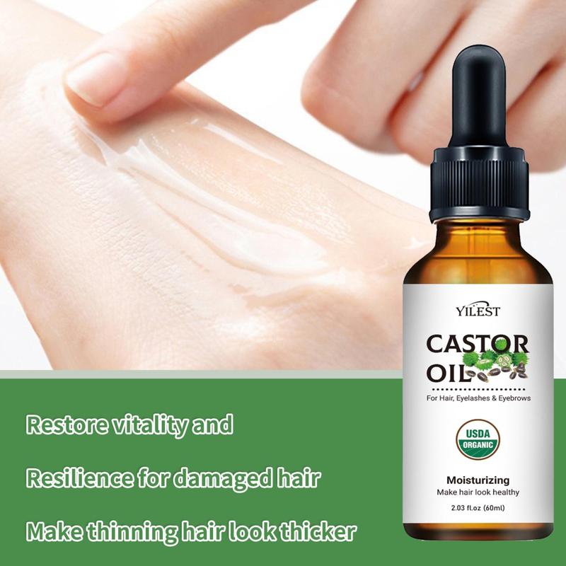 Castor Oil for Eyelashes, Eyebrows, Hair, Cold Pressed Hexane Free Nourishing & Moisturizing Hair Care Oil, Skin Moisturizer & Hair Care Product