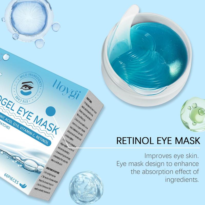 Hyaluronic Acid Eye Mask, 60pcs box Moisturizing Eye Mask, Eye Care Mask, Eye Skin Firming & Lifting Mask, Eye Care Product for Women & Men