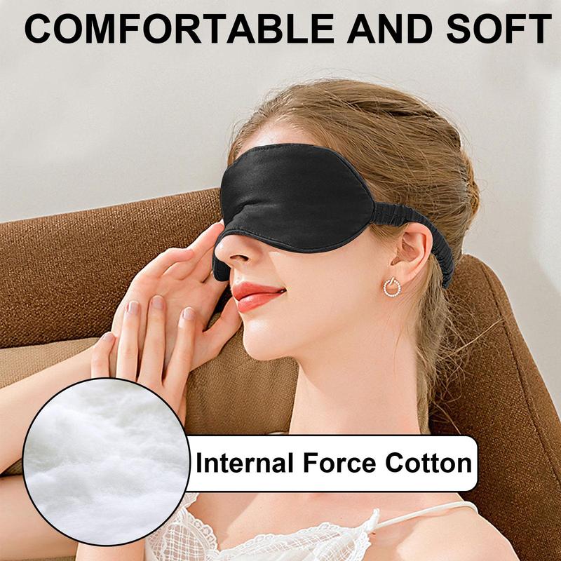 2pcs Satin Sleep Eye Masks, Elastic Blackout Eye Masks, Eye Covers For Travel & Nap