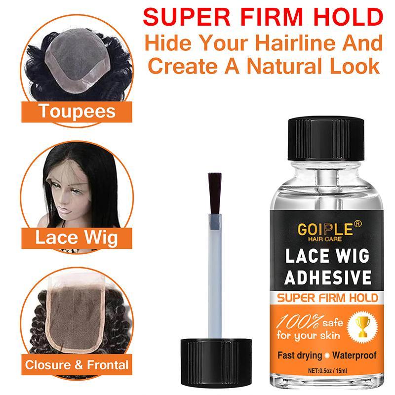 Wig Adhesive, Super Firm Hold Lace Glue for Wigs, Invisible Bonding, Fast Drying, Hair Care & Styling Product for Women and Men