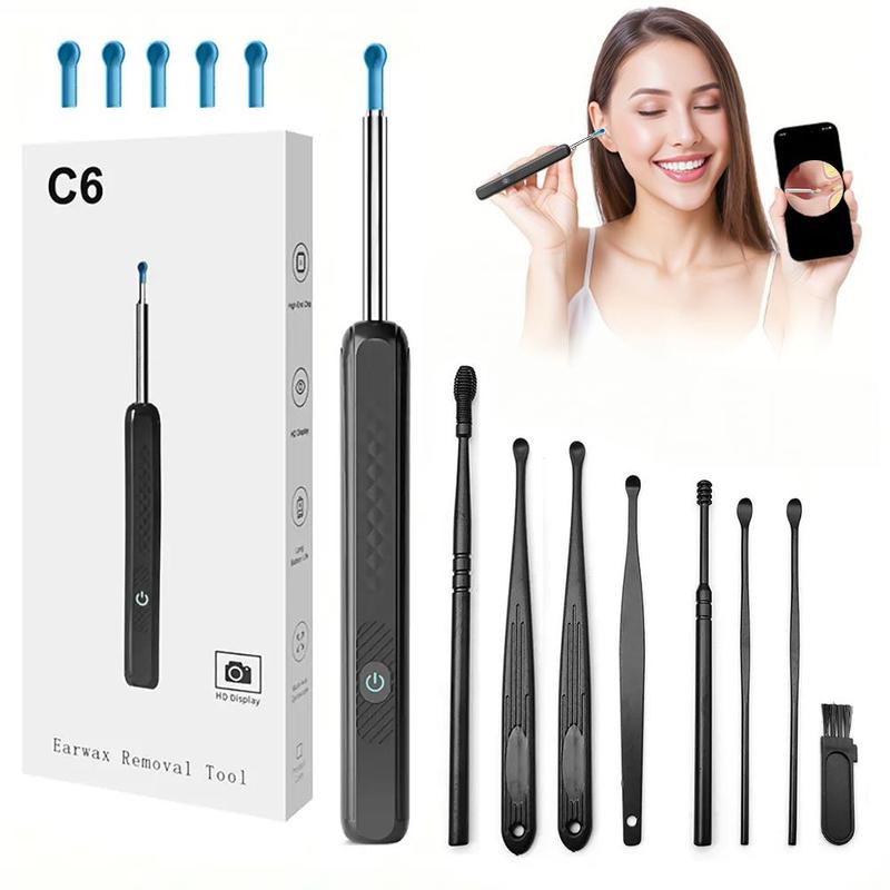 Ear Wax Removal Tool, 1 Set High-resolution Camera with 360° Angle Of View and 6 Led Lights, Allow To Clearly See Every Corner Of Ear Canal,