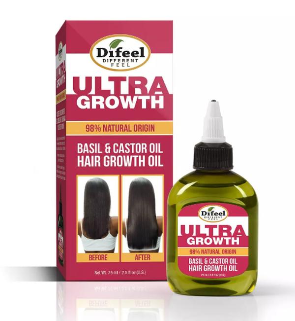 Difeel Ultra Growth 98% Natural Origin Basil & Castor oil Hair Growth oil 2.5oz