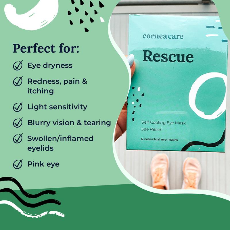 Rescue Self Cooling Hydrogel Compresses, Hyaluronic Acid, Cooling Hydrogel Eye Mask, Plant Extracts, Eye Pain & Inflammation, Puffy Eyes Repair