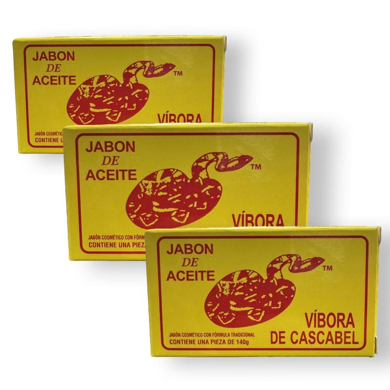 3 Pack Jabon de Aceite Vibora de cascabel Rattlesnake soap skincare Facial Cleansing Skin Repair Net Wt. 4.23 Oz(140gr) Improve your Skincare