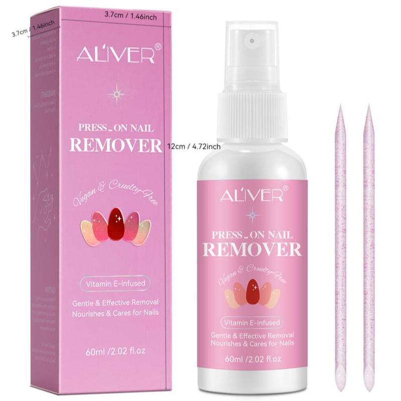 Press on Nail Remover, 1 2 Counts Quick Soak UV LED Nail Polish Makeup Remover, No Damage, Low Odor Nail Polish Remover