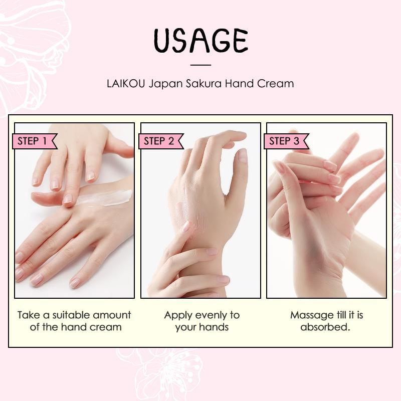 50g Sakura Hand Wax & 30g Hand Cream, 2 Counts set, Peel off Moisturizing Hand Mask & Hand Lotion, Hand Care Set, Christmas Gift