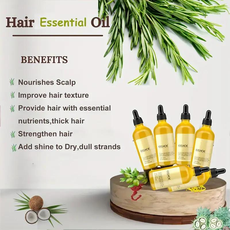 Veganic Natural  Hair Growth Oil, Rosemary Oil for Hair Growth Organic, Rosemary Hair Growth Oil for Dry Damaged Hair and Growth Thin Hair, Brown